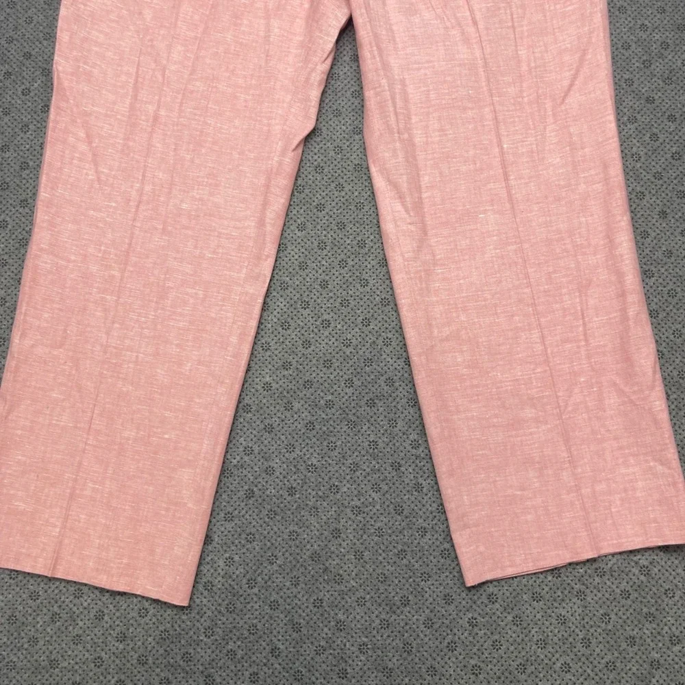 Joseph Abboud Mens Pink Linen Blend Flat Front Dress Pants 38x28 Summer Beach